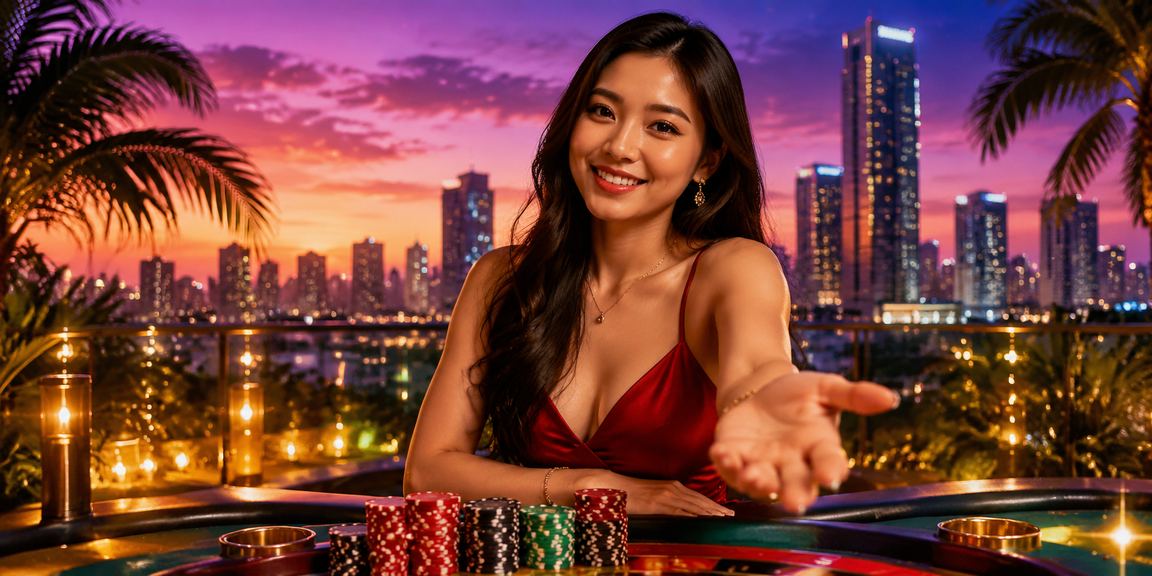 Tampilan aplikasi casino neon dengan nuansa modern dan antarmuka menarik