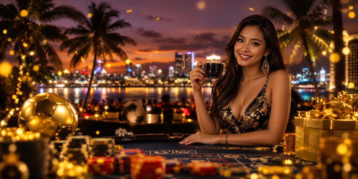 Suasana santai bermain baccarat dengan secangkir kopi di meja yang elegan dan nyaman