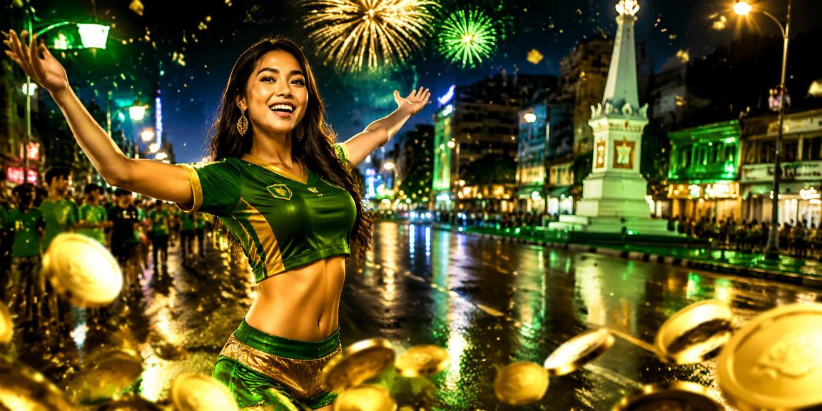 Tampilan visual bonus deposit dengan cahaya neon yang menarik dan modern