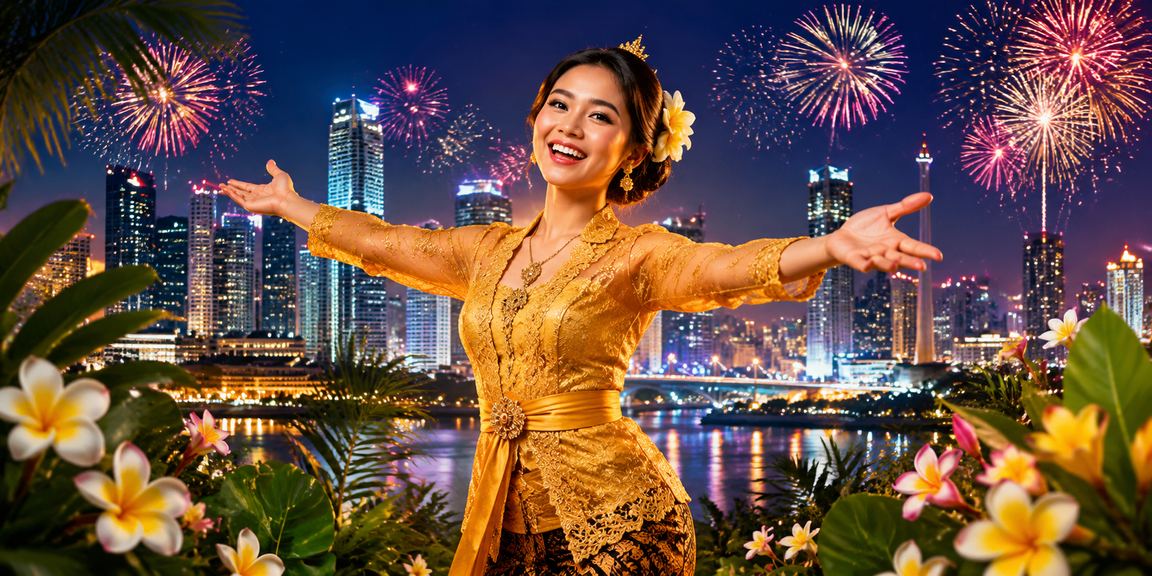 Suasana taruhan casino di festival malam yang penuh cahaya dan keramaian